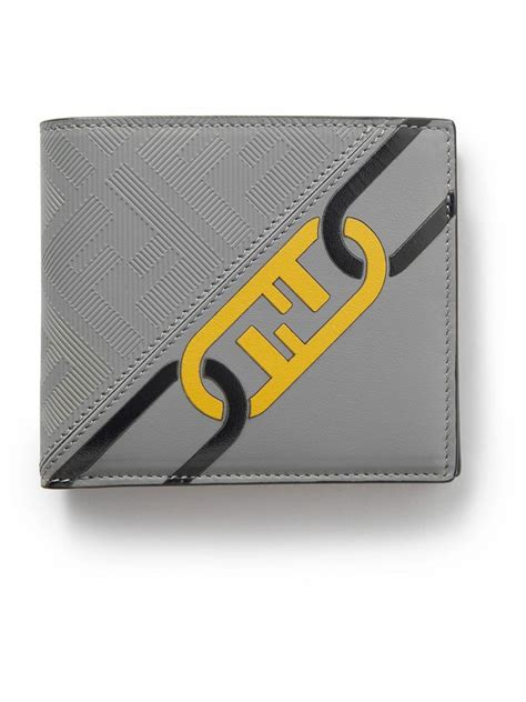 fendi continental wallet in gray leather|fendi billfold wallet.